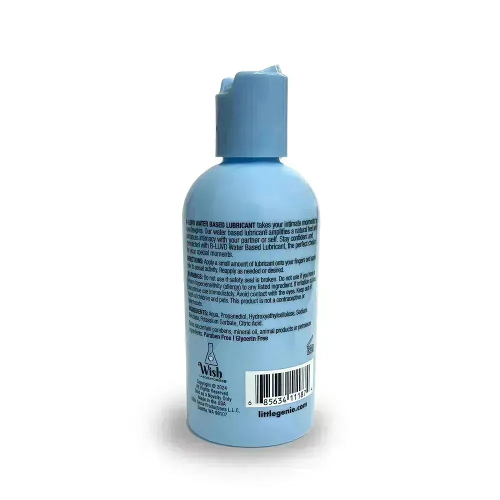 B-LUVD Water Based Lubricant - Water Based Lubricant - 118 ml Bottle