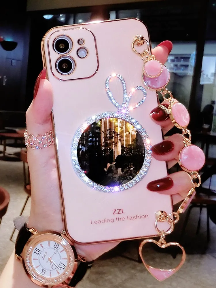 Bracelet Wristband Makeup Mirror Soft Case For Iphone