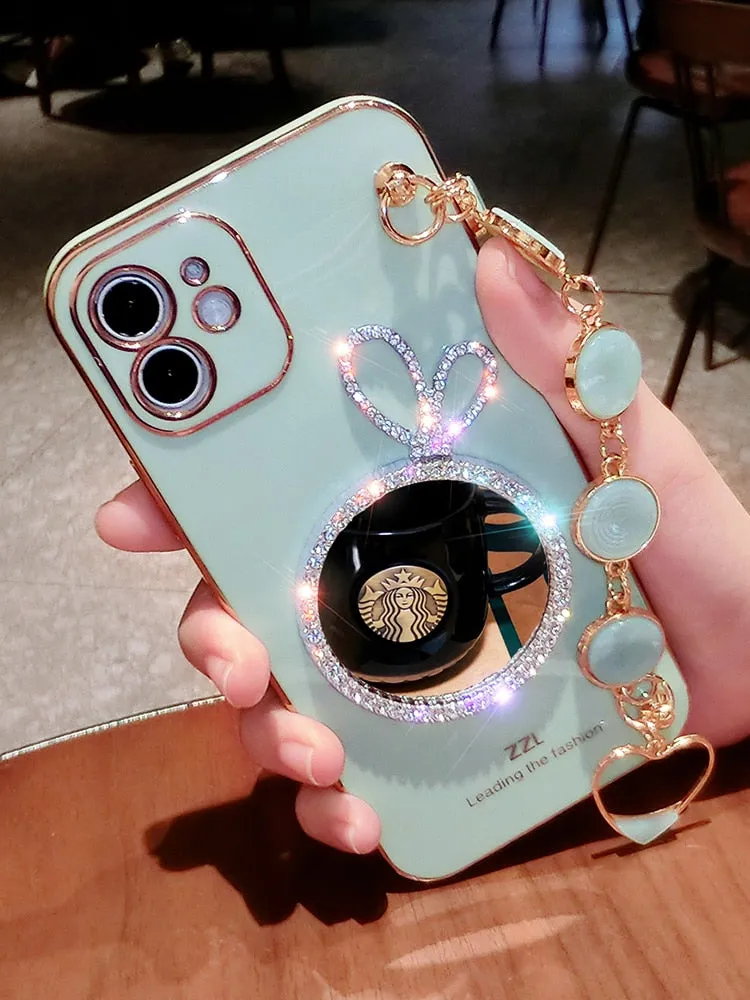 Bracelet Wristband Makeup Mirror Soft Case For Iphone