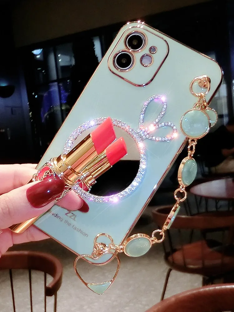 Bracelet Wristband Makeup Mirror Soft Case For Iphone