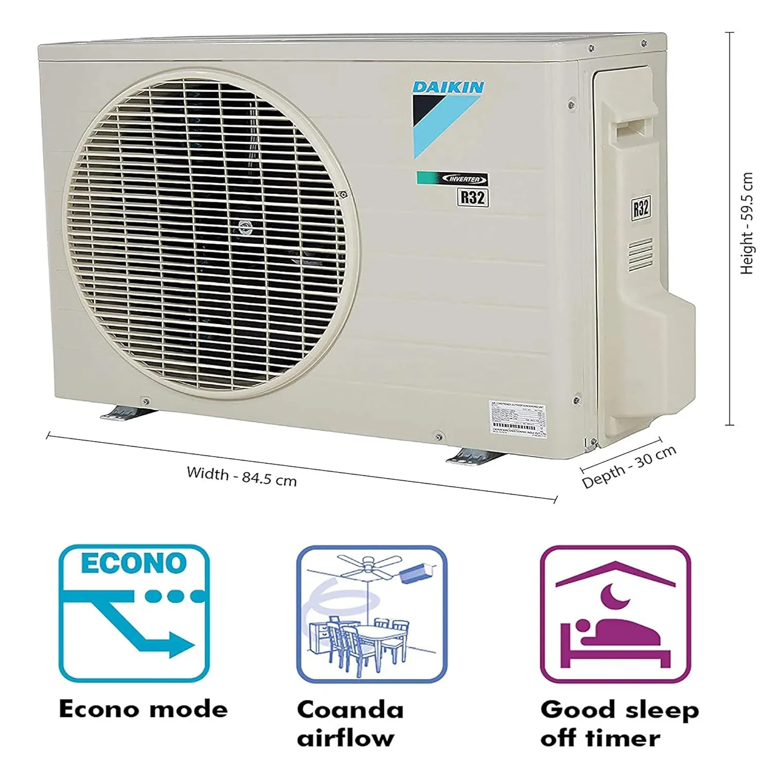 Daikin ATKM50UV16VA 1.5 Ton 5 Star Inverter Split AC  Copper Condenser, Dew Clean, Coanda Airflow & PM2.5 Filter (White, Made in India)
