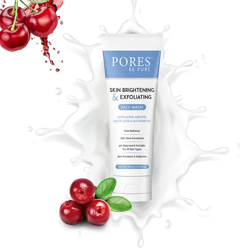 SKIN BRIGHTENING & EXFOLIATING FACE WASH - With Alpha Arbutin, Lactic Acid & Glutathione - 100 G