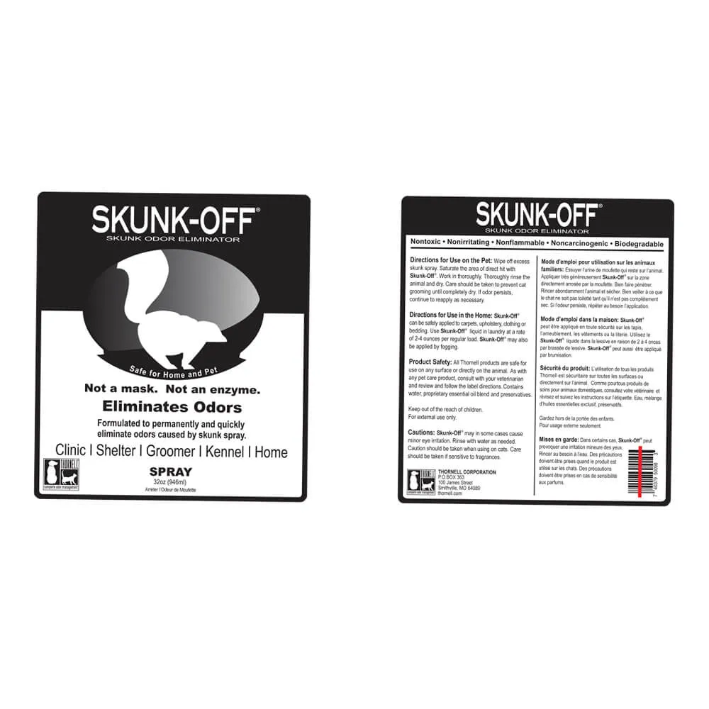 Skunk Odor Eliminator, 32 oz, Spray Trigger Bottle